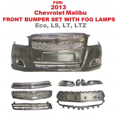FITS 2013 CHEVROLET MALIBU FRONT BUMPER COVER SET COMPLETE WITH FOG LIGHTS - Image 1 of 3