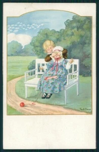 Artist Signed Pauli Ebner Children MM Vienne serie 1263 TEARED postcard TC2215 - Imagen 1 de 2