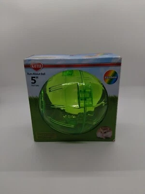 Kaytee Mini Pelota de Ejercicio Run-About de 5" para Hámster Enano, Ratones en Verde Arco Iris Foto 1 de 2
