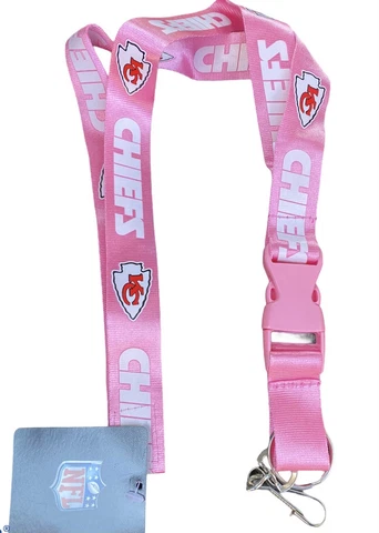 KANSAS CITY CHIEFS PINK NFL PREMIUM LANYARD KEYCHAIN KEY RING CLIP NLF NEW Cover