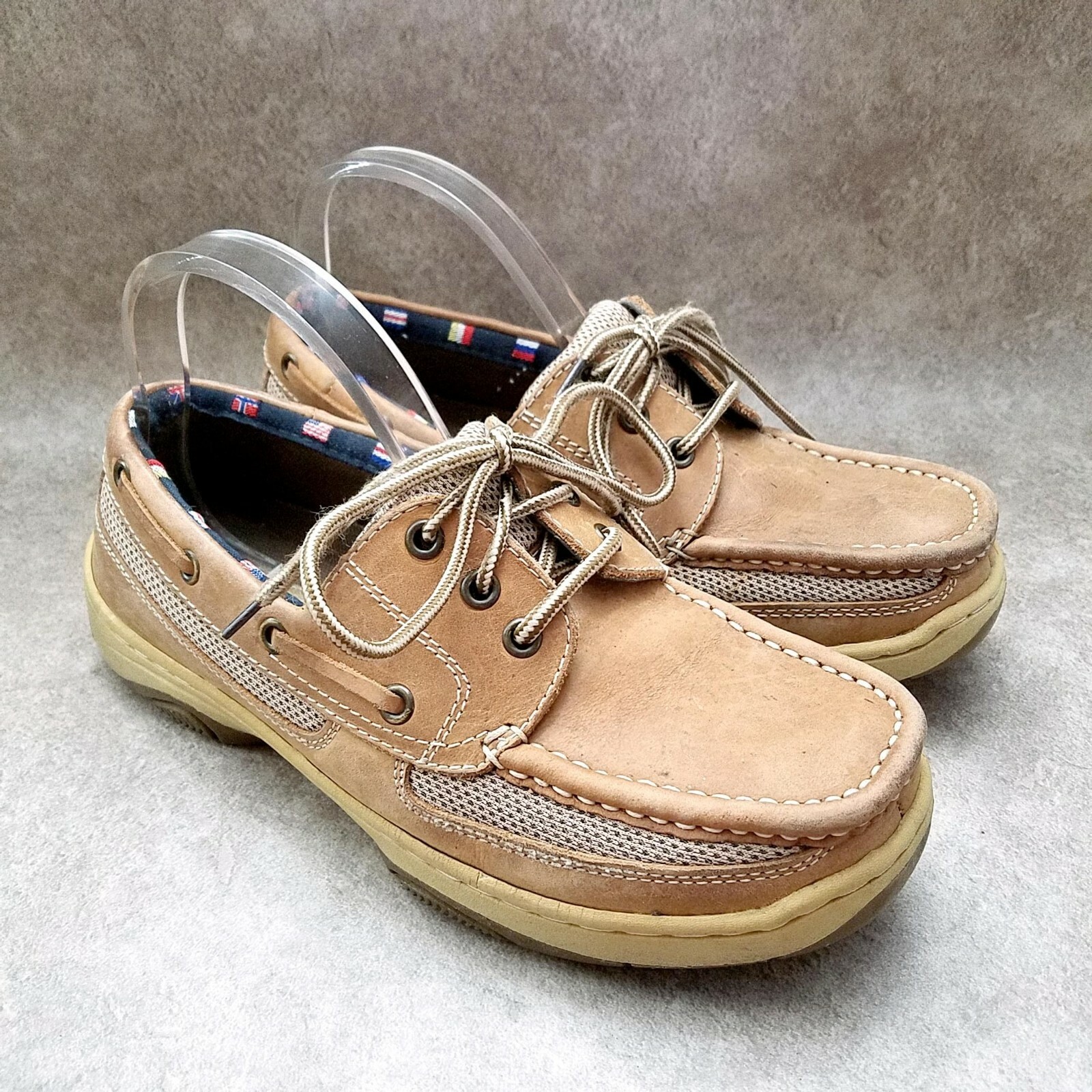 Brown Leather Slip On Loafer Boat Shoes 