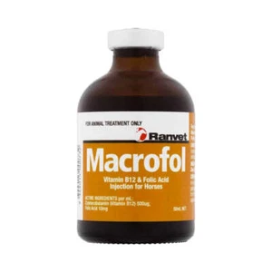Ranvet Macrofol 50mls 2 in 1 Injectable Horse Equine Supplement - Picture 1 of 12