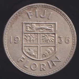 Fiji 19356 One Florin 2/- George V - Extra Fine - Picture 1 of 3