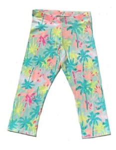SO Girls Capri Leggings 3/4 Length Pants Size 12 Tropical Paradise - Picture 1 of 2
