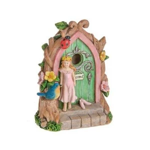 Garden Solar Powered Fairy Door With Fairy & Shoes 19cm - Picture 1 of 1