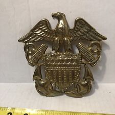 US Navy Military Brass Wall Sign 6 Inches  Tall New