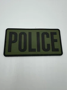 5ive Star Gear Morale Patch POLICE OD GREEN - 6 " x 3 " PVC Hook & Loop NEW - Picture 1 of 4
