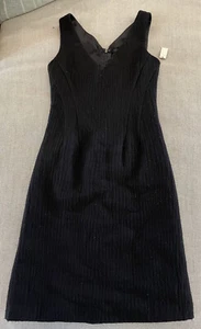 Donna Karan New York Collection V-Neck Wool Sheath Dress in Black Size 4 $1790 - Picture 1 of 7