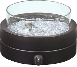 Amazon Basics 14 in 9,000 BTU Round Tabletop Propane Gas Fire Pit, Brown - Picture 1 of 6