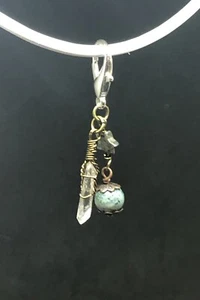 Healing Gemstone Collar Charm, Healing Pet Charm, Crystal Pet Charm - Picture 1 of 4