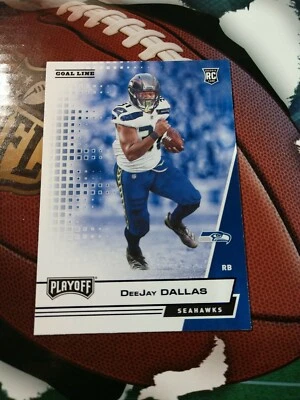 DeeJay DALLAS 2020 Playoff RC Rookie #243 GOAL LINE Blue SP Seattle Seahawks - Image 1 of 2
