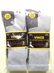 3 6 12 pares de calcetines crew gris algodón para hombre talla 9-11, 10-13, 13-15 - Imagen 1 de 10