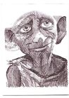 ACEO Ink Sketch Card Dobby the House Elf from Harry Potter Movie Series