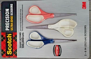 SCISSORS 3M SCOTCH PRECISION ULTRA EDGE 8-INCH , 3 PACK - Picture 1 of 2