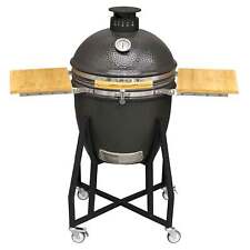 Deluxe Kamado BBQ Grill, Stand, Wheels Ceramic 22"(56cm)