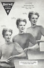 Vintage 1940s Knitting Pattern - Plain Short-Sleeved Sweater in 3 yarn weights