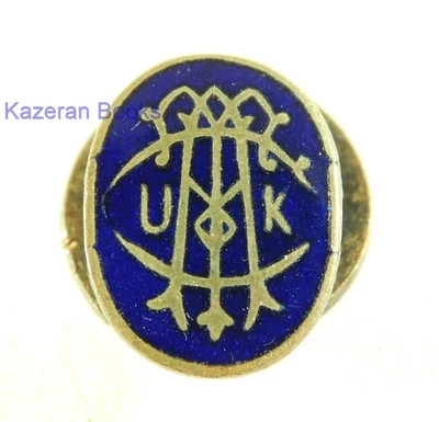 Antique UKCTA Commercial Travellers Association Blue Enamel Button Badge - Image 1 of 4