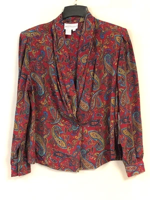 Blusa Westbound Paisley Talla 12 Botón Único Manga Larga De Colección Nueva con Etiquetas Foto 1 de 4