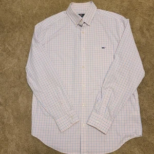 VineyardVines Shirt Mens Size Lg Blue/Pink Classic Fit Tucker Whale Button Down - Picture 1 of 11