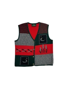 Chaleco de lana para mujer Giesswein con apliques de pato y caña estilo clásico alpino talla 42 - Imagen 1 de 7