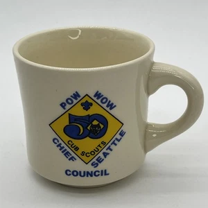 Taza de café de colección Cub Scouts 50 aniversario prisionero de guerra Wow Council Chief Seattle - Imagen 1 de 7