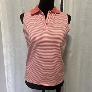 KT Classics by Keneth Too! Damen ärmelloses gestreiftes Poloshirt Petite Medium - Bild 1 von 5