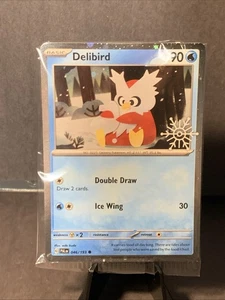 Pokemon TCG Delibird 046/193 Holiday Calendar 2025 Festive Stamp Promo SEALED - Bild 1 von 2