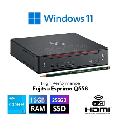 High Performance Fujitsu Esprimo Core i3 8th Gen 16GB RAM 256GB SSD Win 11P WiFi - Image 1 of 4