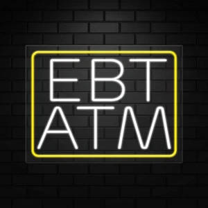 EBT ATM Sign for Business Displays | LED Flex Neon | 24"W x 18"H x 1"D - Picture 1 of 5