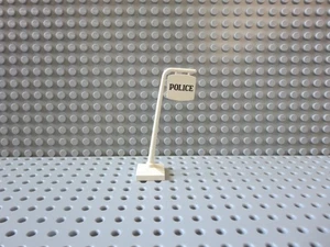Lego White Road Sign Cantilever Curved 'POLICE' Pattern bb0107pb02 370 585 - Picture 1 of 24