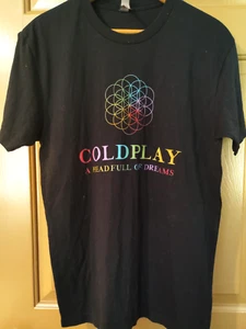 COLDPLAY A Head Full Of Dreams World Tour 2017 Talla S Camiseta Negra Banda 2 Caras - Imagen 1 de 4