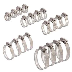 25 x Hose Jubilee Clips Set Adjustable 15-50mm Range Hose Clamps 304 S Steel - Picture 1 of 3