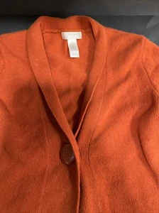 Kenar Women Lambs Wool Cardigan Sweater Pumpkin One Button Size S - Bild 1 von 4