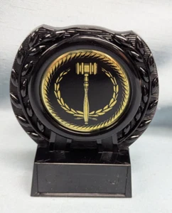 gavel lawyers legal black metal insert trophy solid black holder award - Picture 1 of 2