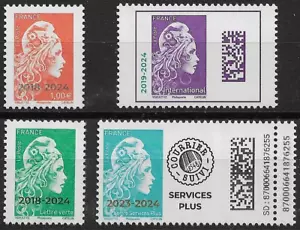 SERIE 4 TIMBRES SURCHARGES 2024 NEUF XX LUXE MARIANNE L'ENGAGEE - Photo 1/1