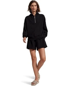 Varley Hawley Sweatshirt Women Medium Black Stretch Long Sleeve Half-Zip JDM2026 - Picture 1 of 8