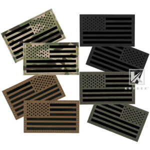 KRYDEX drapeau américain patchs infrarouges drapeau américain identifiant tactique badges camouflage 3,5 x 2 pouces