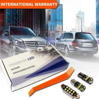 Mercedes C Class W204 LED InteriorKit Premium Set 12 SMD Bulbs White Error Free - Image 1 of 4