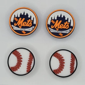 Dijes de zapatos de cocodrilo del equipo de béisbol de los Mets de Nueva York de la MLB - 4 piezas - Imagen 1 de 1