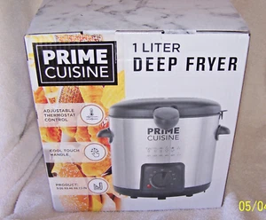 PRIME CUISINE STAINLESS STEEL 1 LITER DEEP FRYER ADJUSTABLE TEMPERATURE NEW - Picture 1 of 3