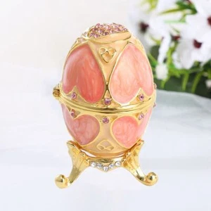 Delicate Pink LOVE Heart Trinket Box Oval Shaped Jewelry Storage Box for Ring - Picture 1 of 7
