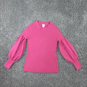 Chico's Sweater Womens 0 US XS/4 Purple Ribbed Puff Long Sleeve Pullover - Picture 1 of 10