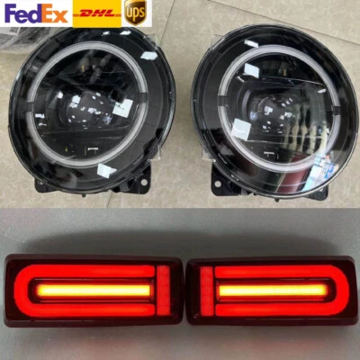 4PC W463 Black Headlight for Mercedes Benz G Class W464 Style Dynamic LED G500 - Imagem 1 de 4