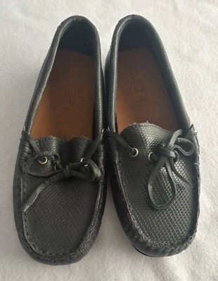 Zara Kids Loafers Size 13 EU 31 Black Leather Flat Heel Round Toe Slip On - Image 1 of 4