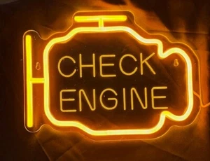 Check Engine Neon Sign light- Wall Decor for Car Lovers man cave cool - Picture 1 of 4