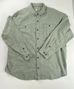 Duluth Trading Co. Mens Shirt 2XL Relaxed Fit Button Down Gray Brushed Cotton - Picture 1 of 11