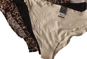 Womens 3 Pair Pack Hi-Cut Panties Size 3X (10) Animal Print-Black-Cream Soft NWT - Picture 1 of 12