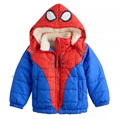 Spiderman Puffer Chaqueta Abrigo Sudadera con Capucha Niños Pequeños Talla 2 3 4 5 Marvel 2T - 5T Nuevo con Etiquetas Foto 1 de 2
