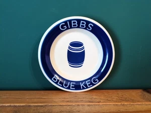 Gibbs Blue Keg Vintage Wade Regicor Ceramic Ash Tray Bowl Pub Bar Breweriana - Picture 1 of 5