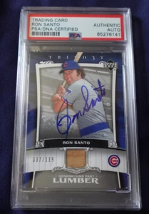 Ron Santo Chicago Cubs Baseball Autographed Upper Deck Signature Card PSA SLAB - Picture 1 of 3